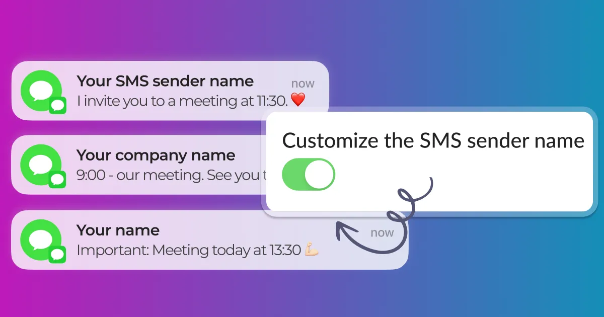 How to personalize the sender name for SMS messages?