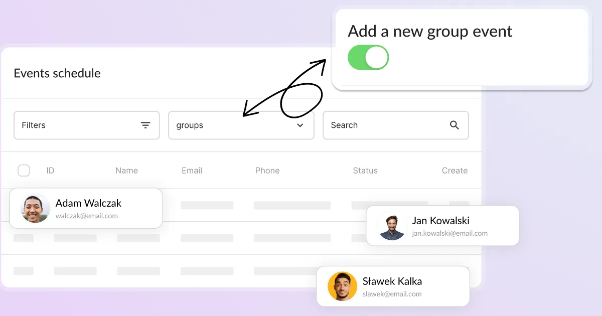 How to set up a group events?