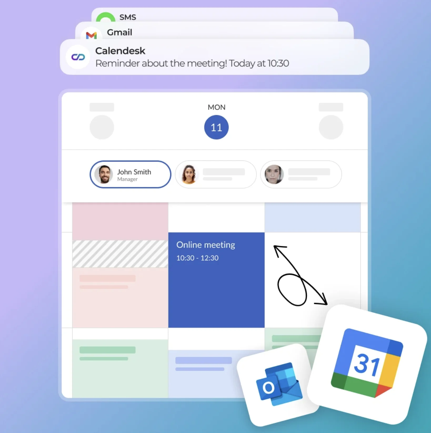Calendesk booking page showing automatic timezone detection during appointment scheduling