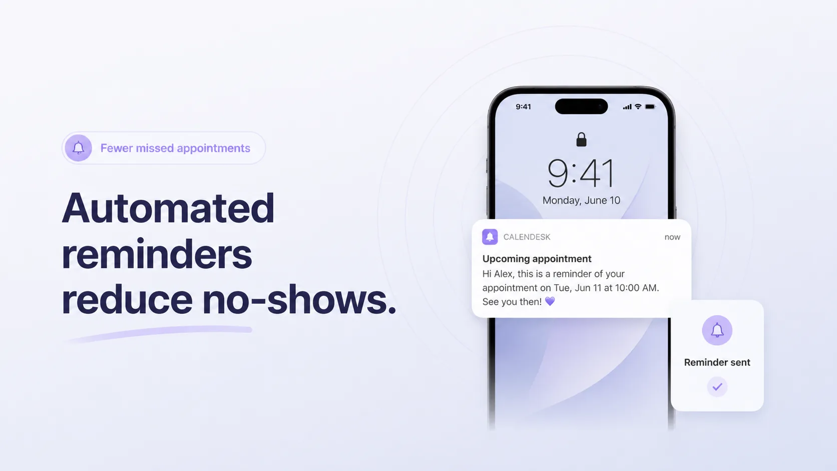 Automated reminders reduce no-shows: an appointment reminder notification on a phone