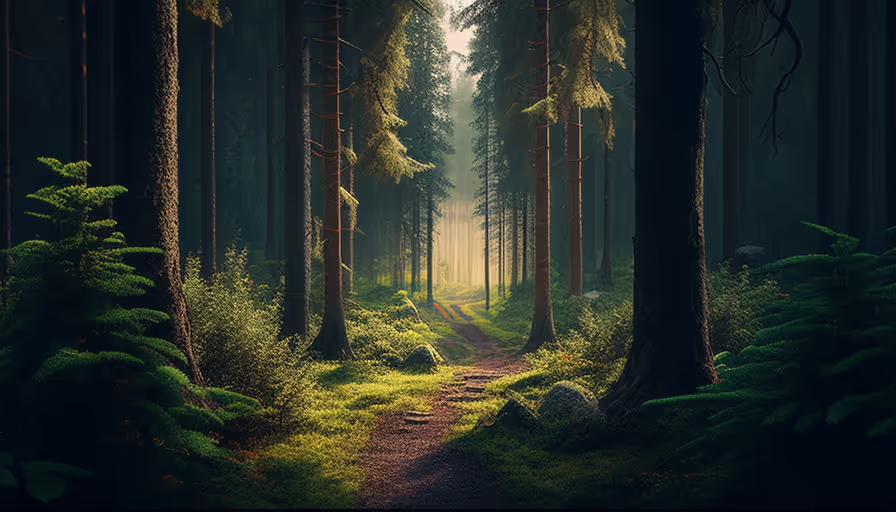 Peaceful Forest Background: Find tranquility amidst the trees.