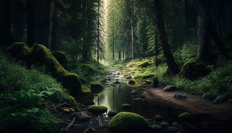 Peaceful Forest Background: Find tranquility amidst the trees.