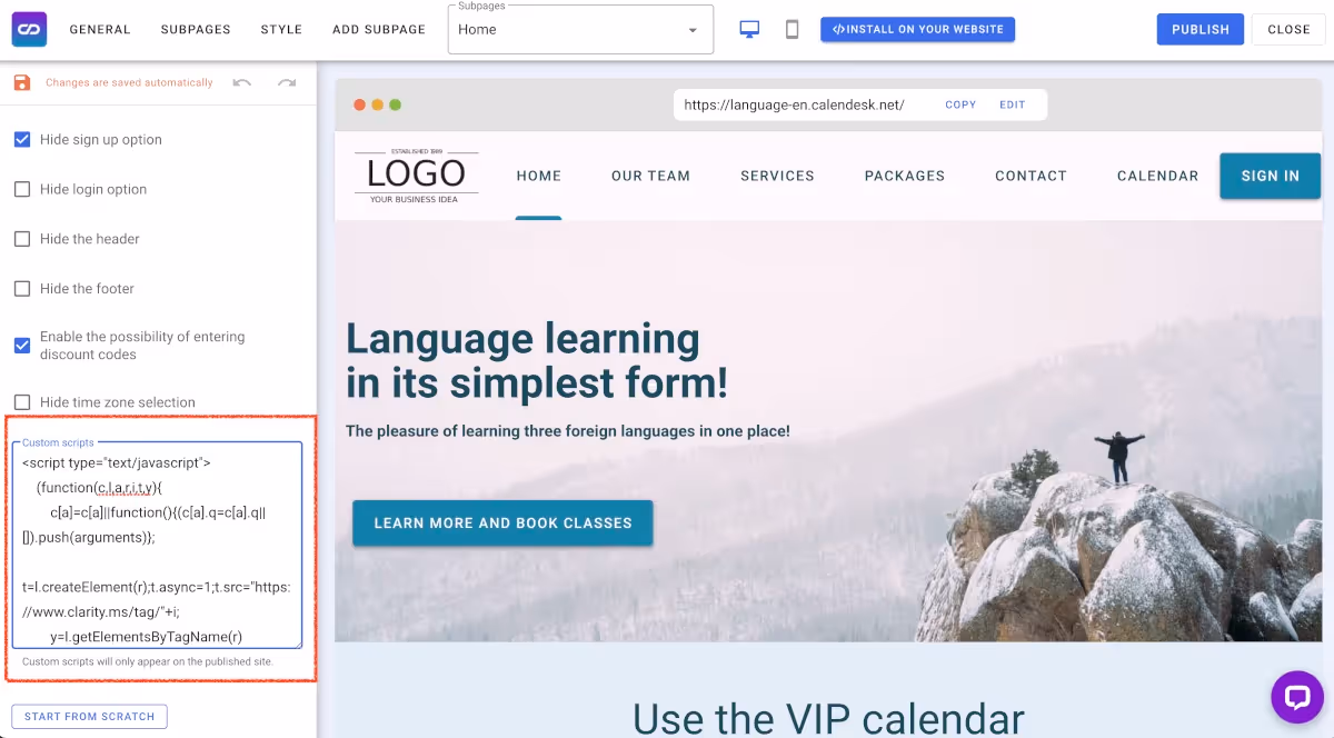Microsoft Clarity - integration