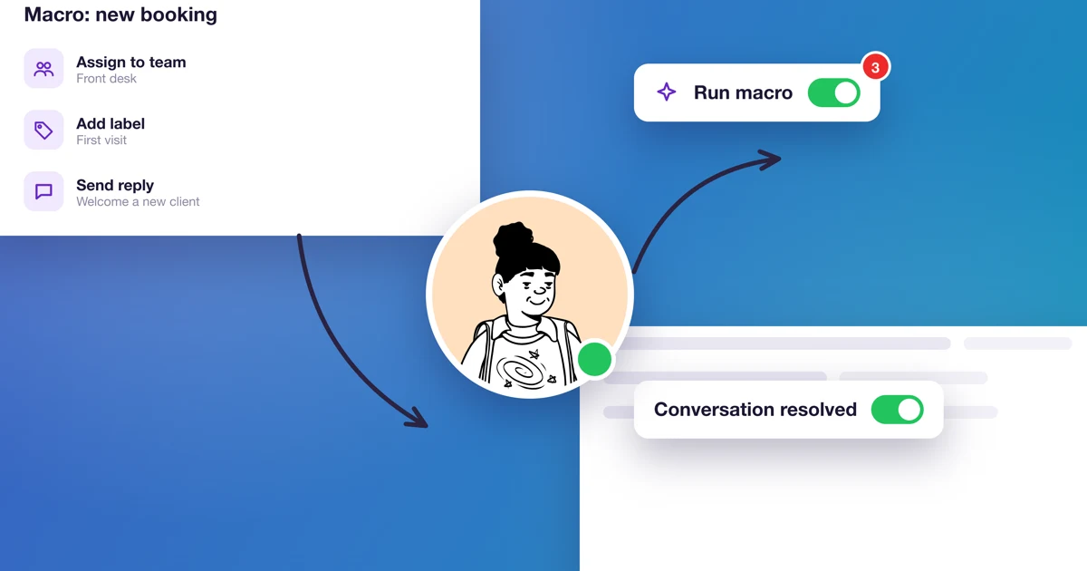 How do macros work in Calendesk Chat?