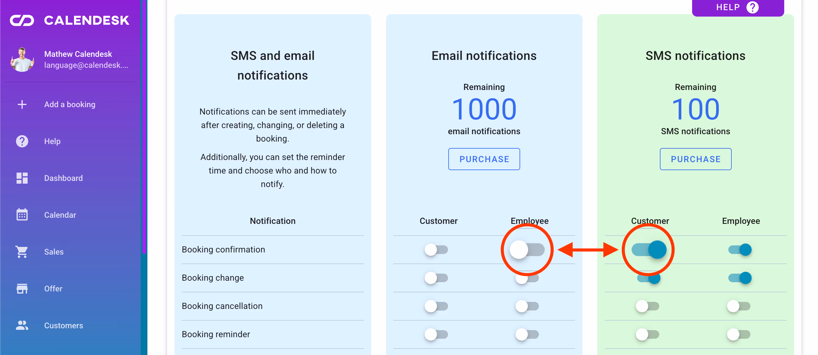 Toggle in notifications settings.
