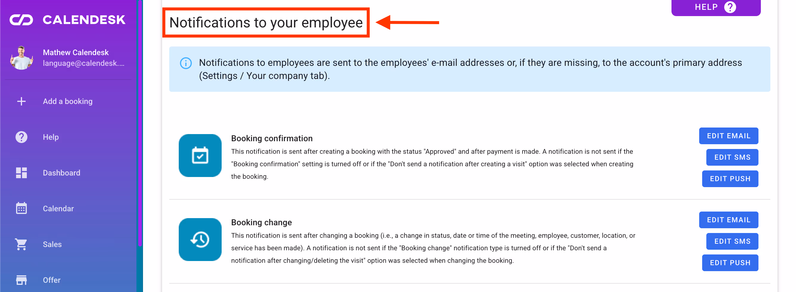 Employee notifications.