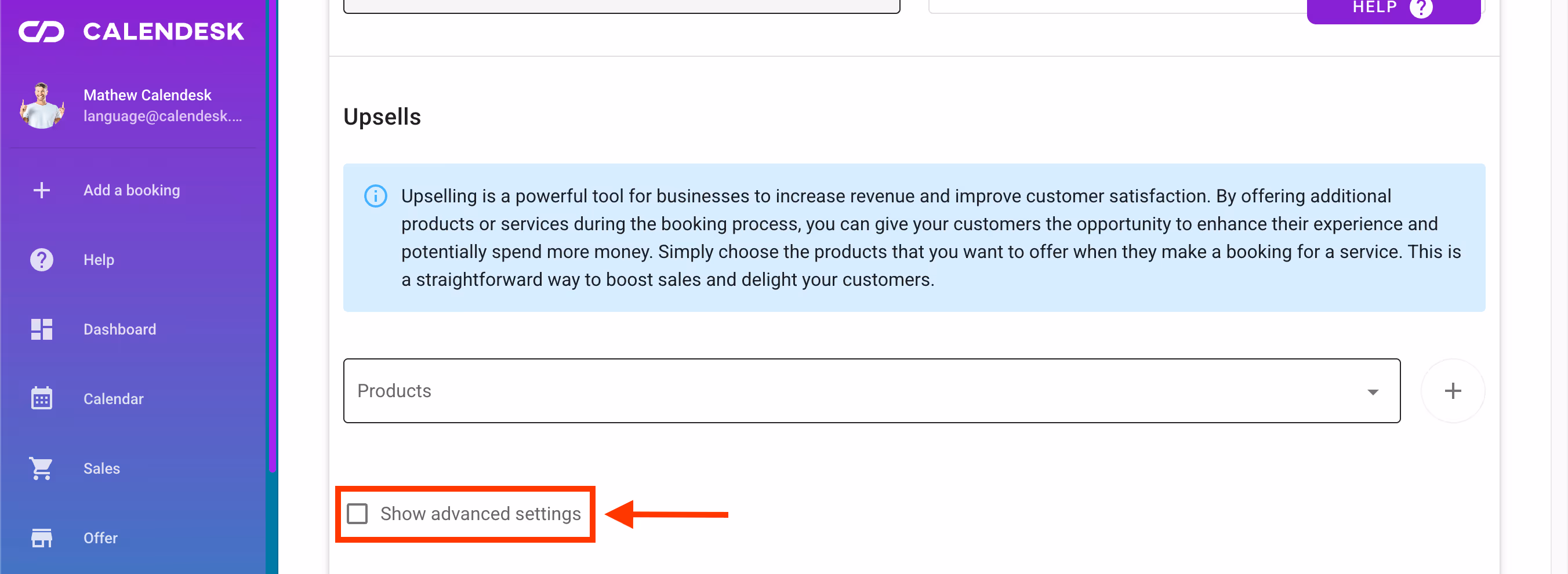 Additional service settings.