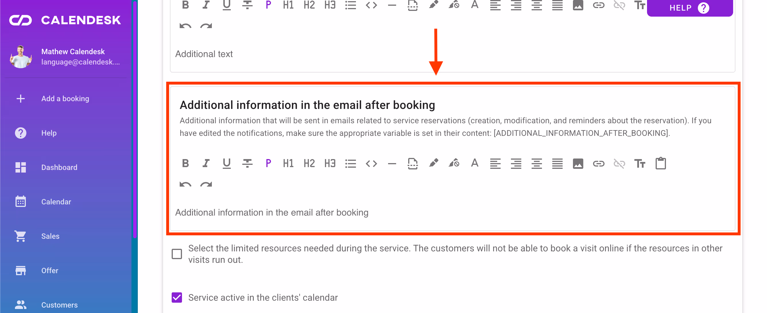 Additional email confirmation.