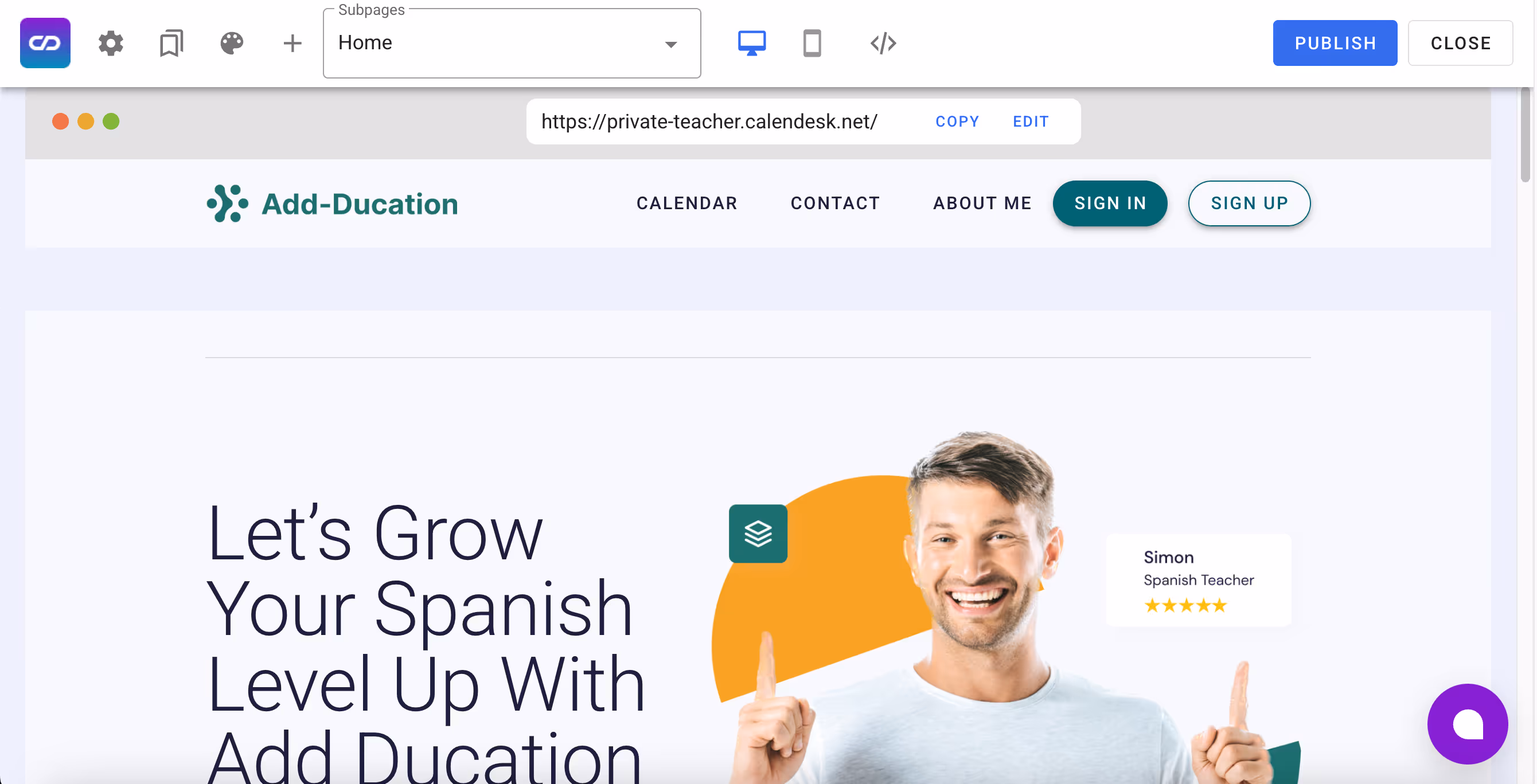 Website personalization in Calendesk.