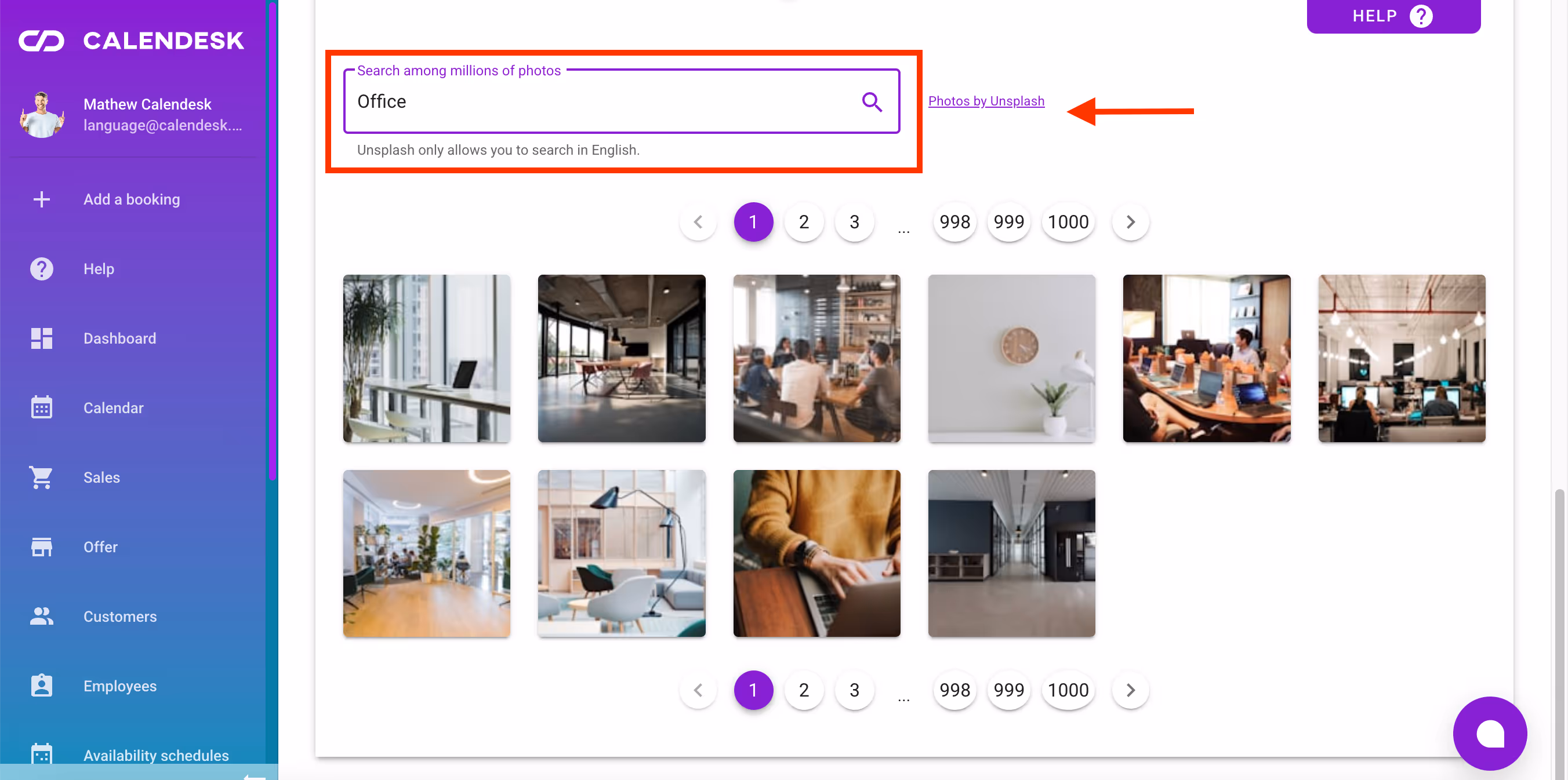 Adding pictures from the Unsplash library.
