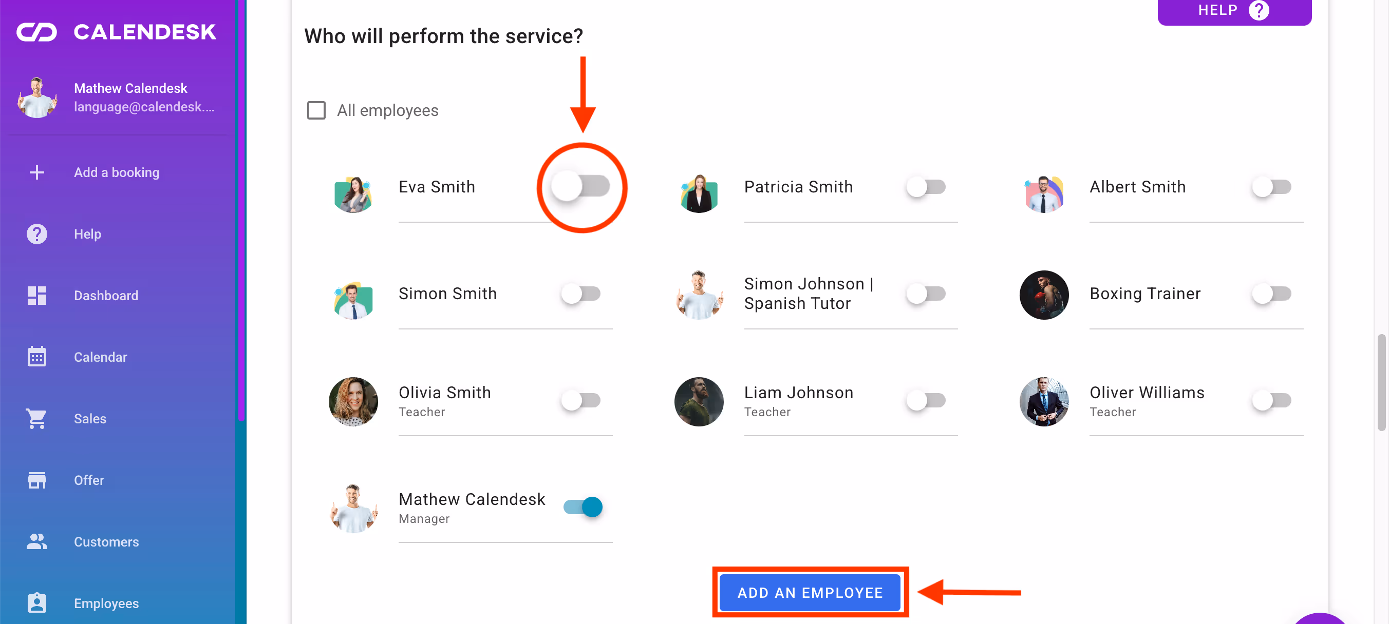 Who will perform the service? 