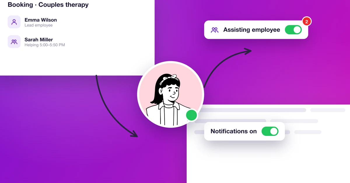 How do I add an assisting employee to a booking?