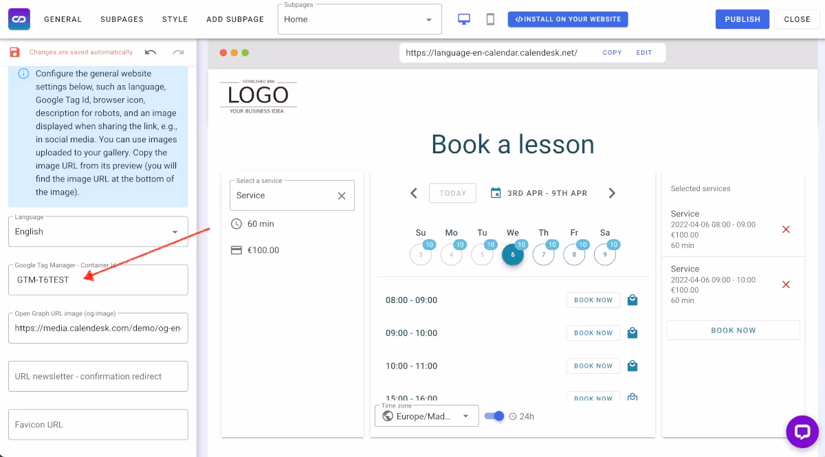 Google Tag Manager - Container Id