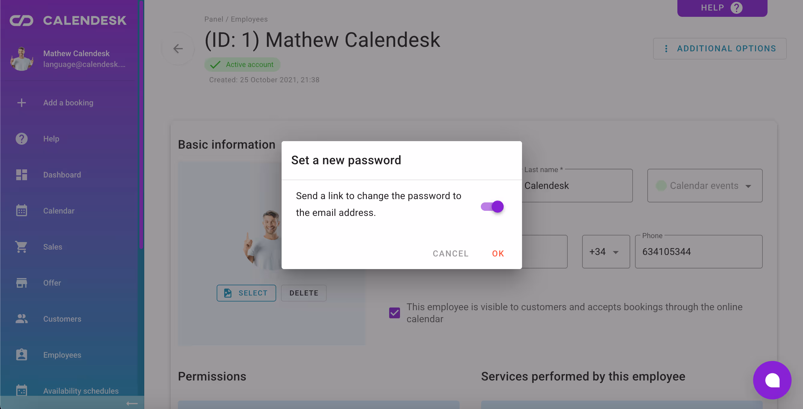 How to set a new password?