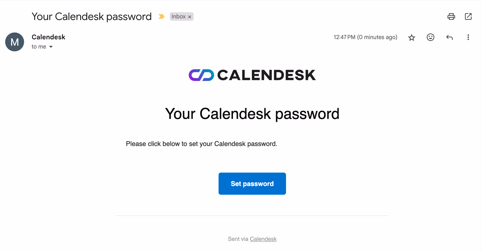 Link to change the password. 