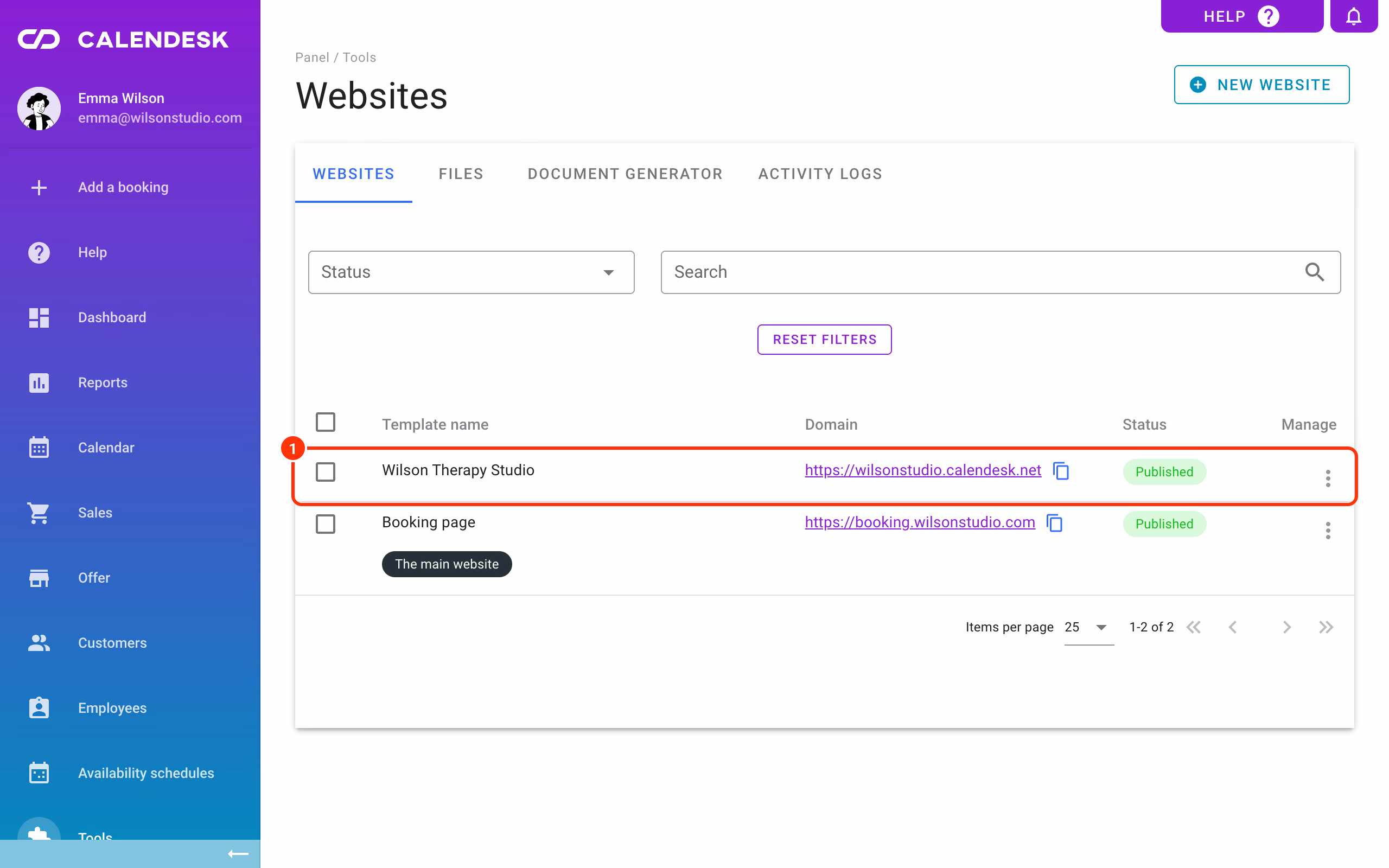 Tools – Websites with the website to edit (1).
