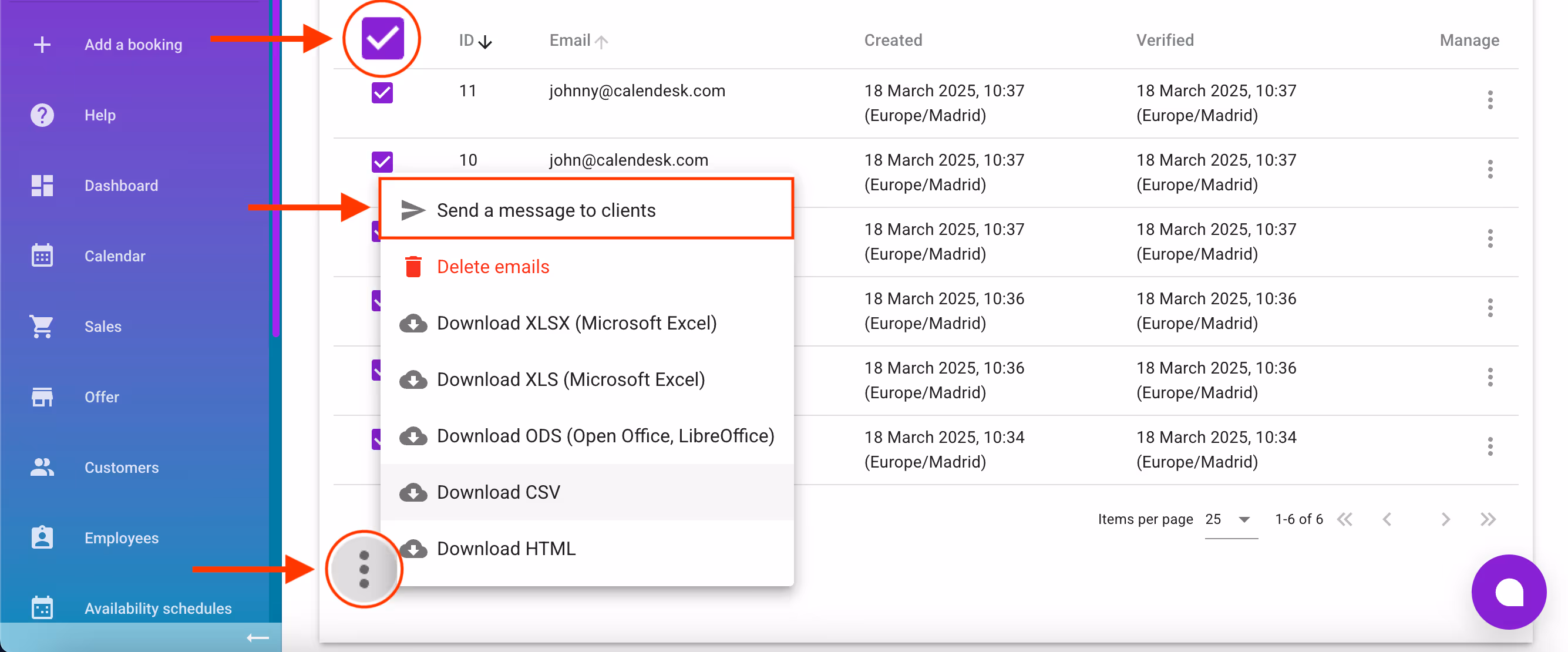 Sending newsletter to customers.