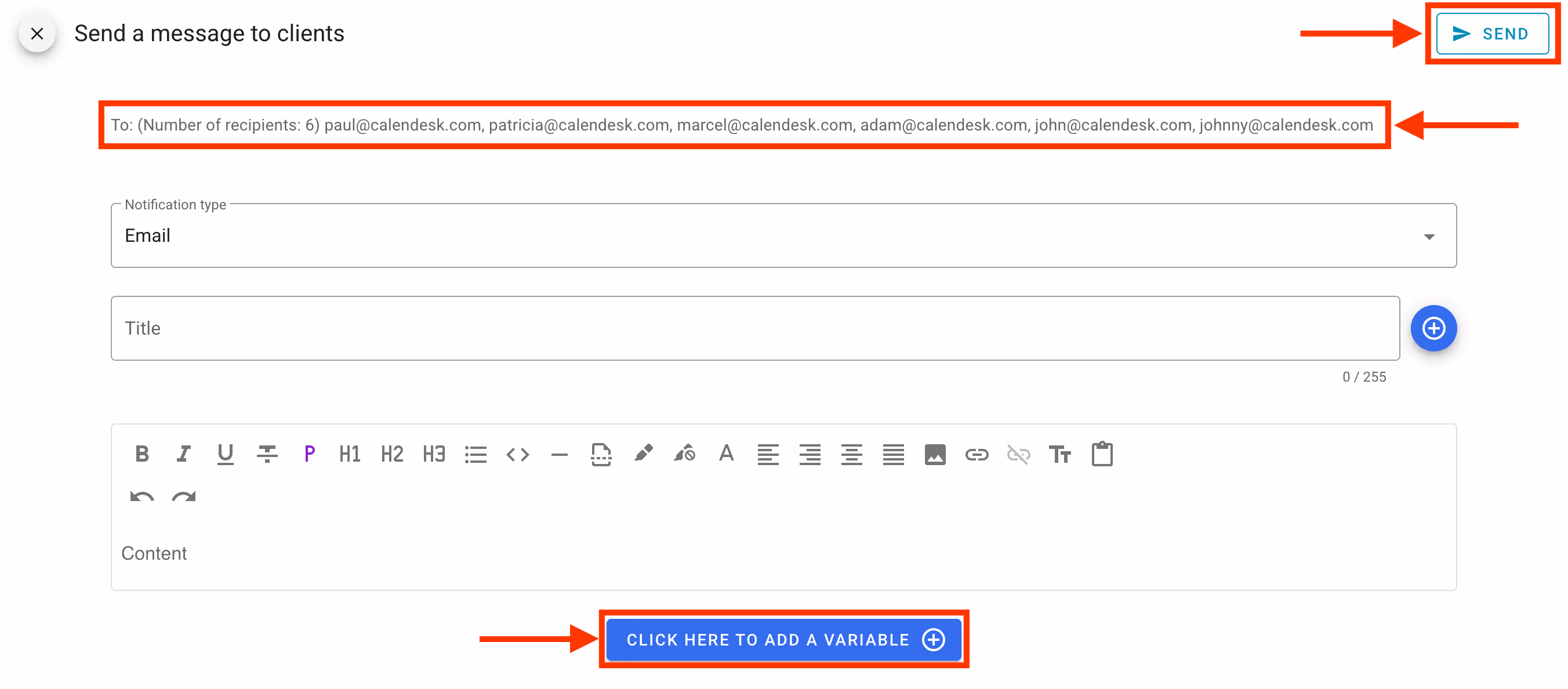 Newsletter message creation.