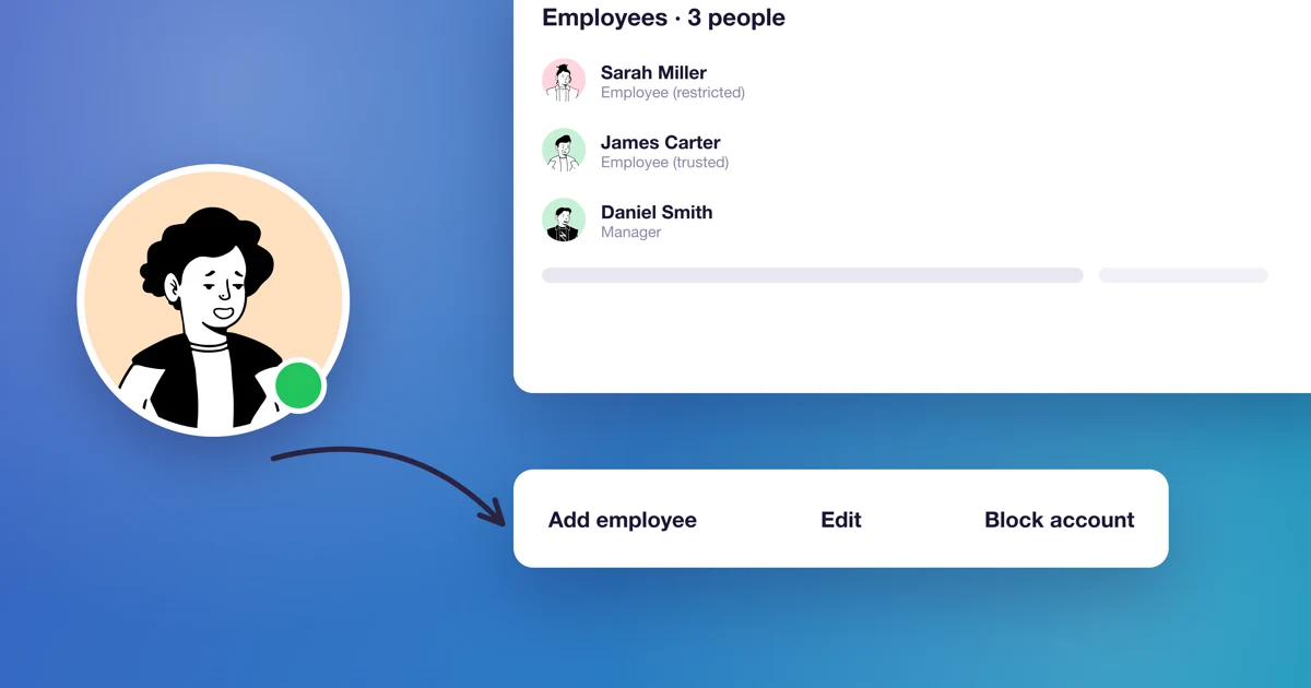 How do I give an employee panel access and permissions?