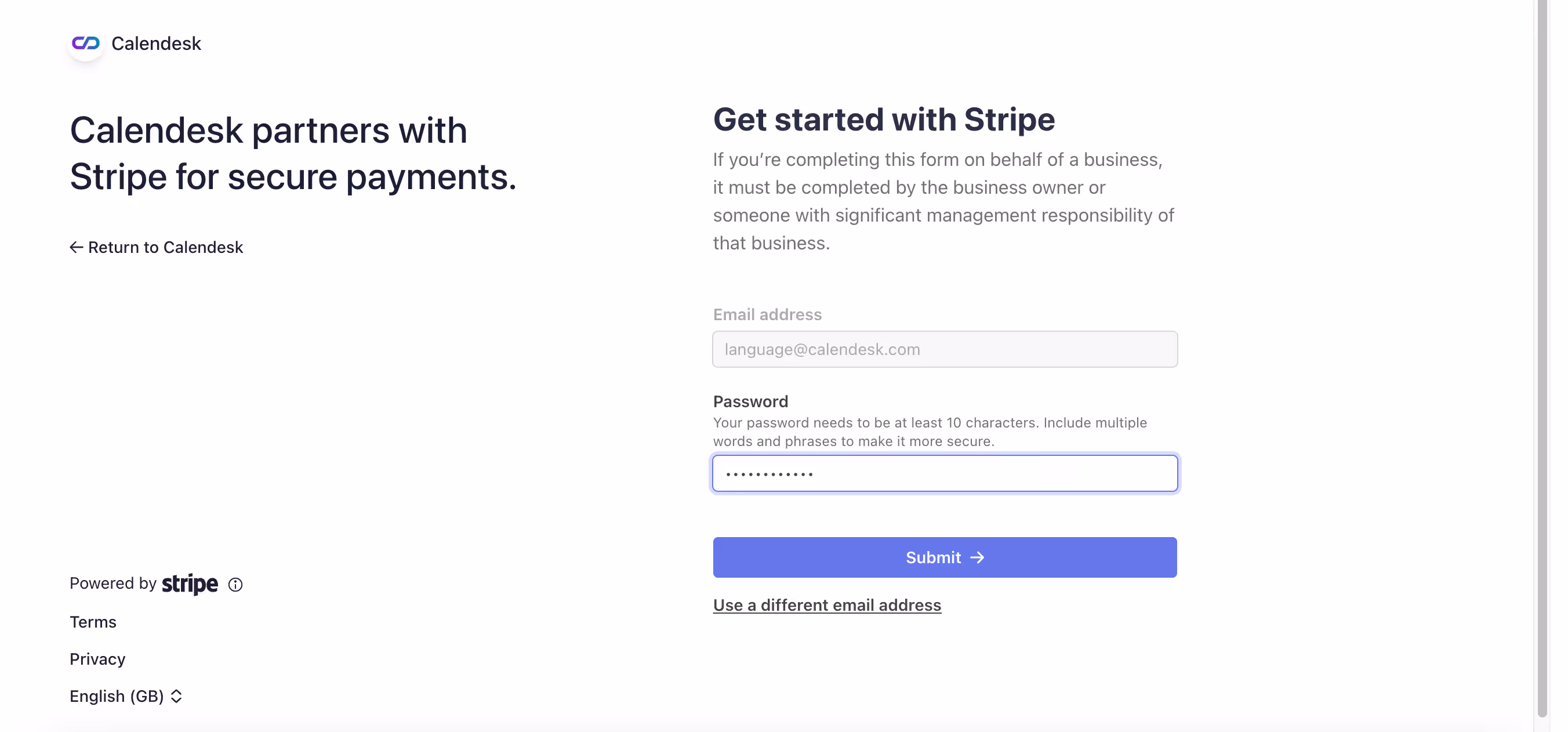 Setting a password and a username.