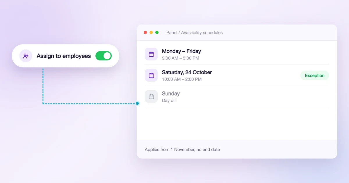 How to manage employee and service availability schedules?