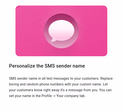 Personalize the SMS sender name