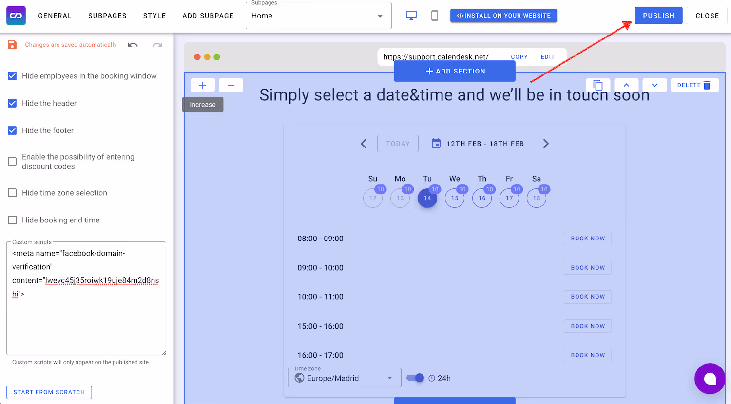 Facebook domain verification