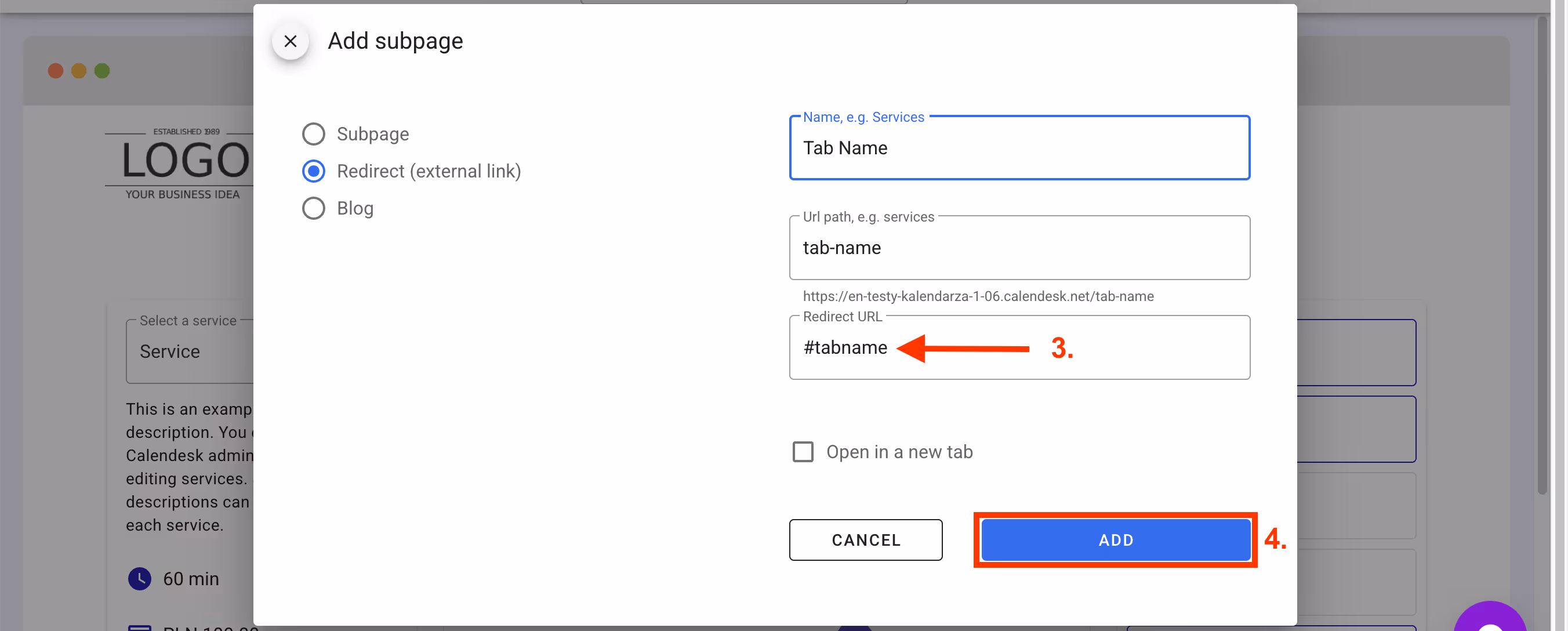 Adding a parameter to the new tab.