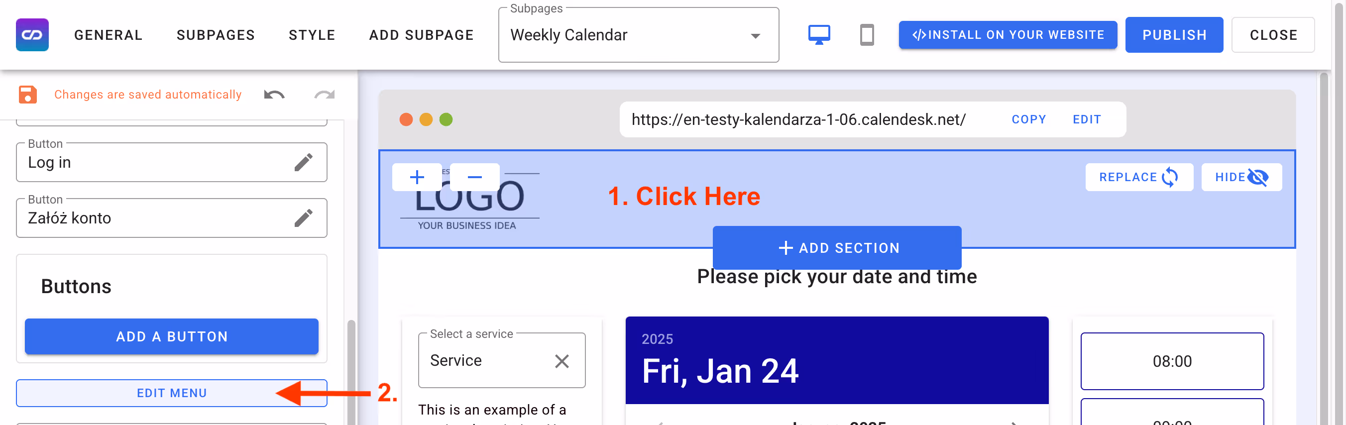 Activating the new tab.