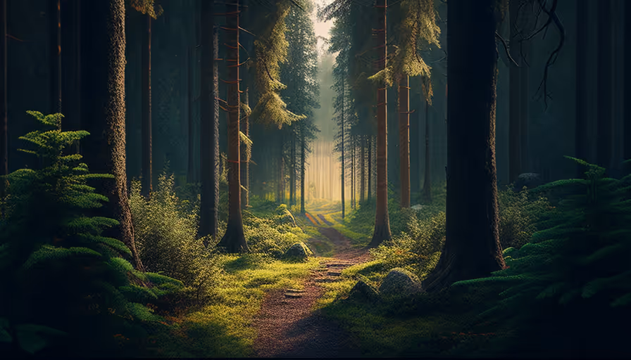 Spokojne tło lasu: Znajdź spokój wśród drzew.