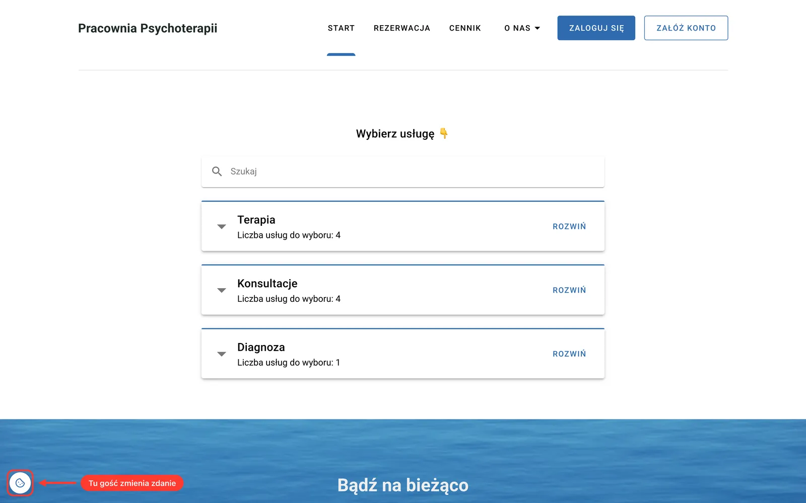Ikonka ciasteczka w lewym dolnym rogu strony