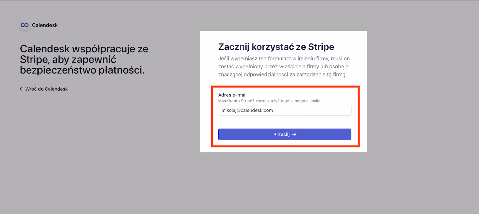 Tworzenie nowego konta Stripe.