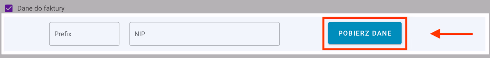 Miejsce na NIP klienta.
