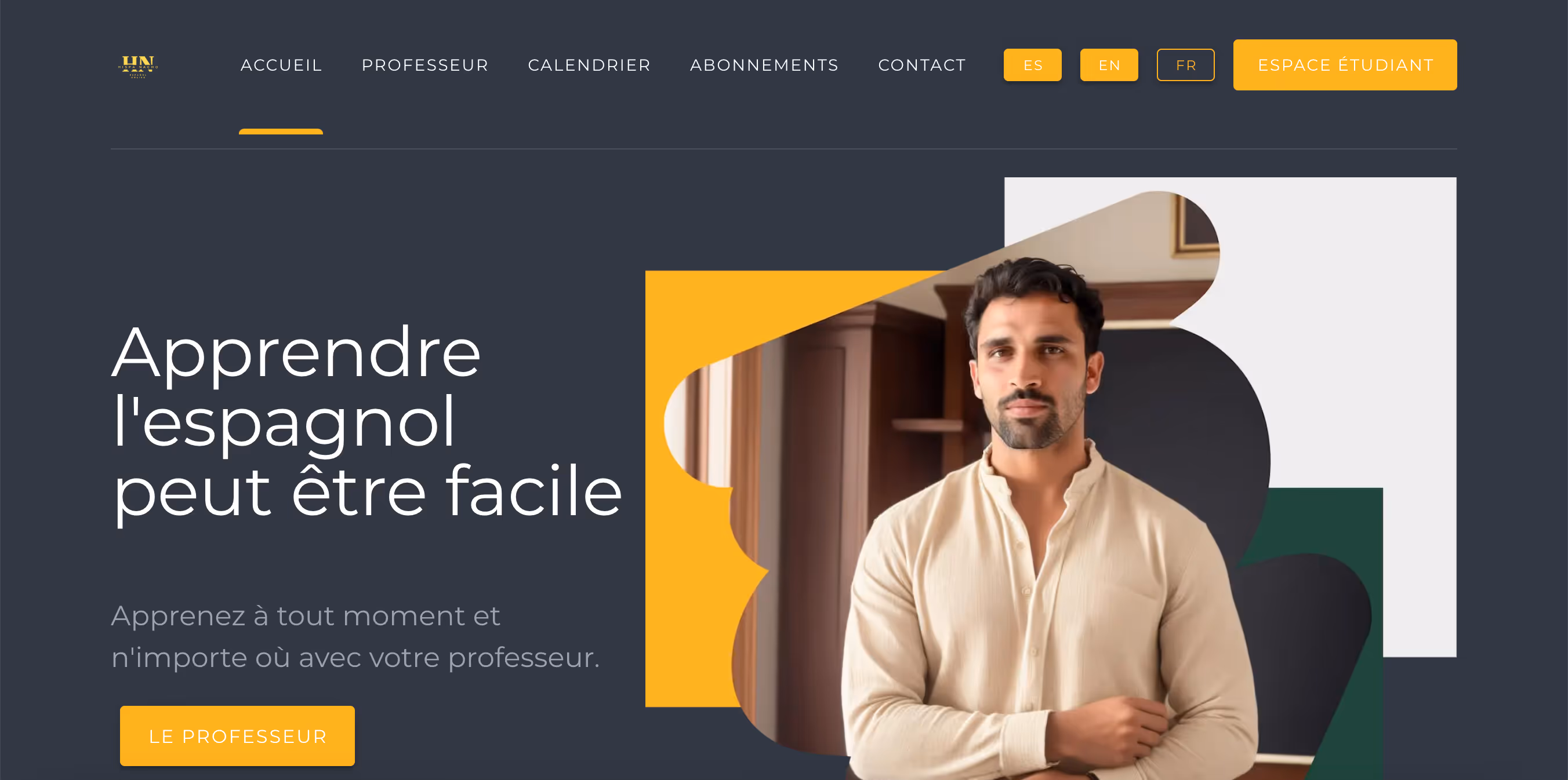 Strona www z Calendesk dostępna w wielu językach.