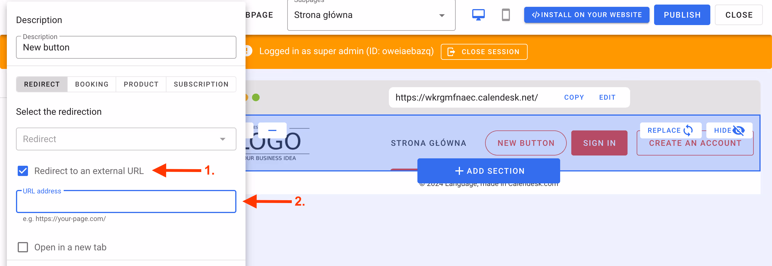 Przekierowanie do nowego szablonu.