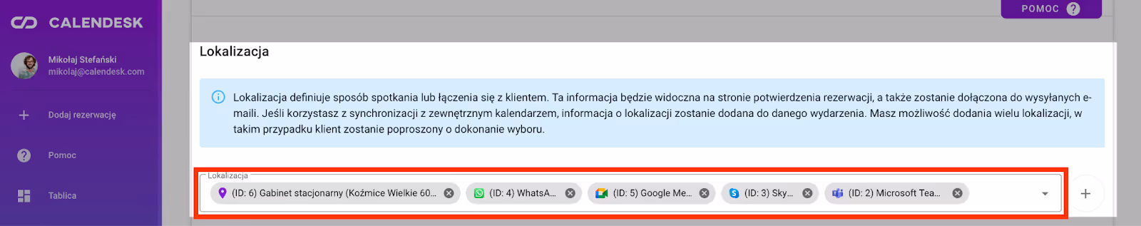 Lokalizacje w usługach. 