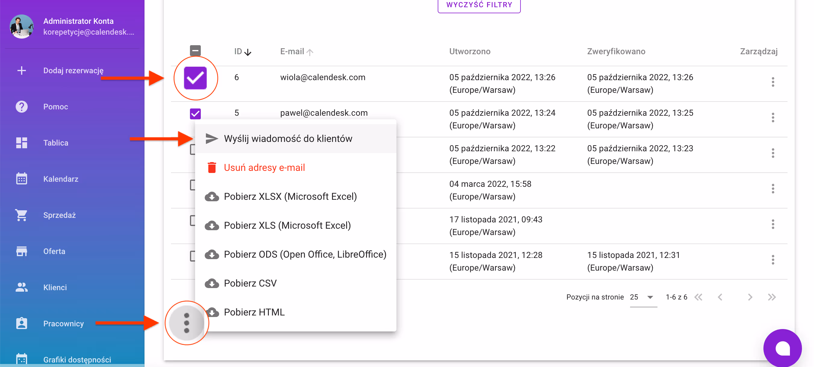 Newsletter – wybierz klientów.
