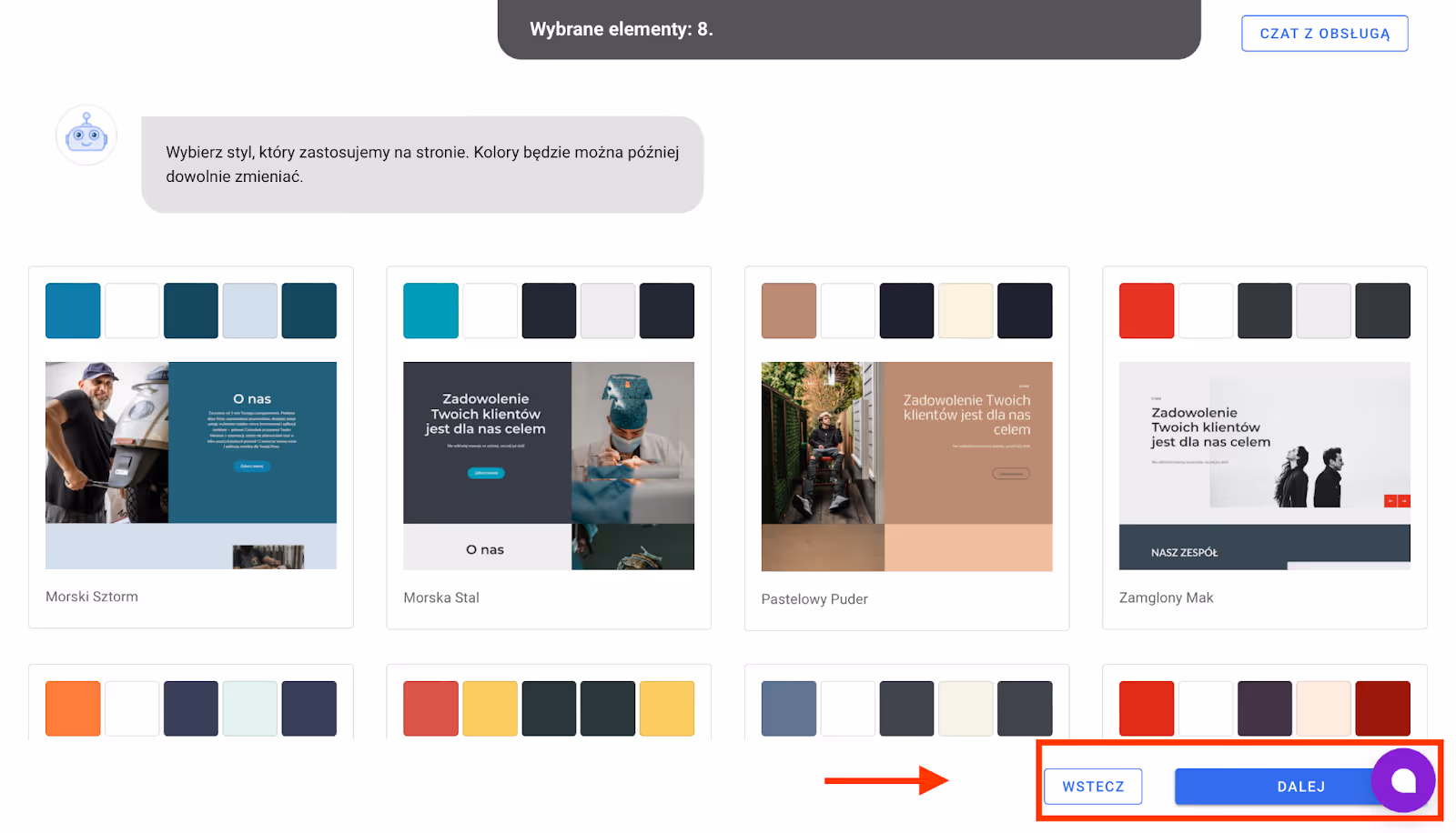 Kolorystyka na stronie www.