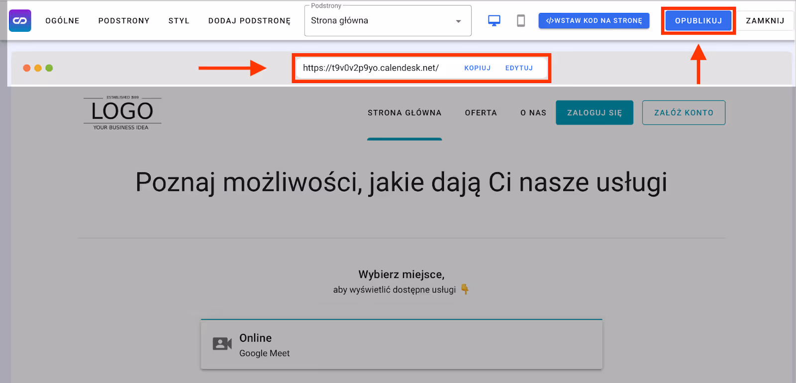 Publikacja draftu strony www.