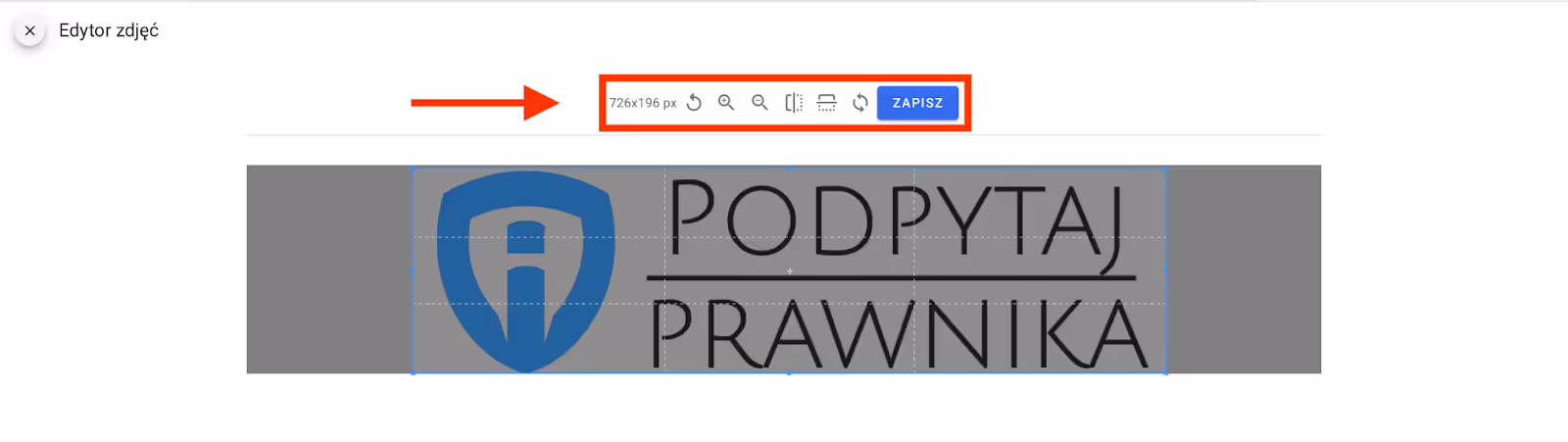 Edycja grafiki w edytorze Calendesk.