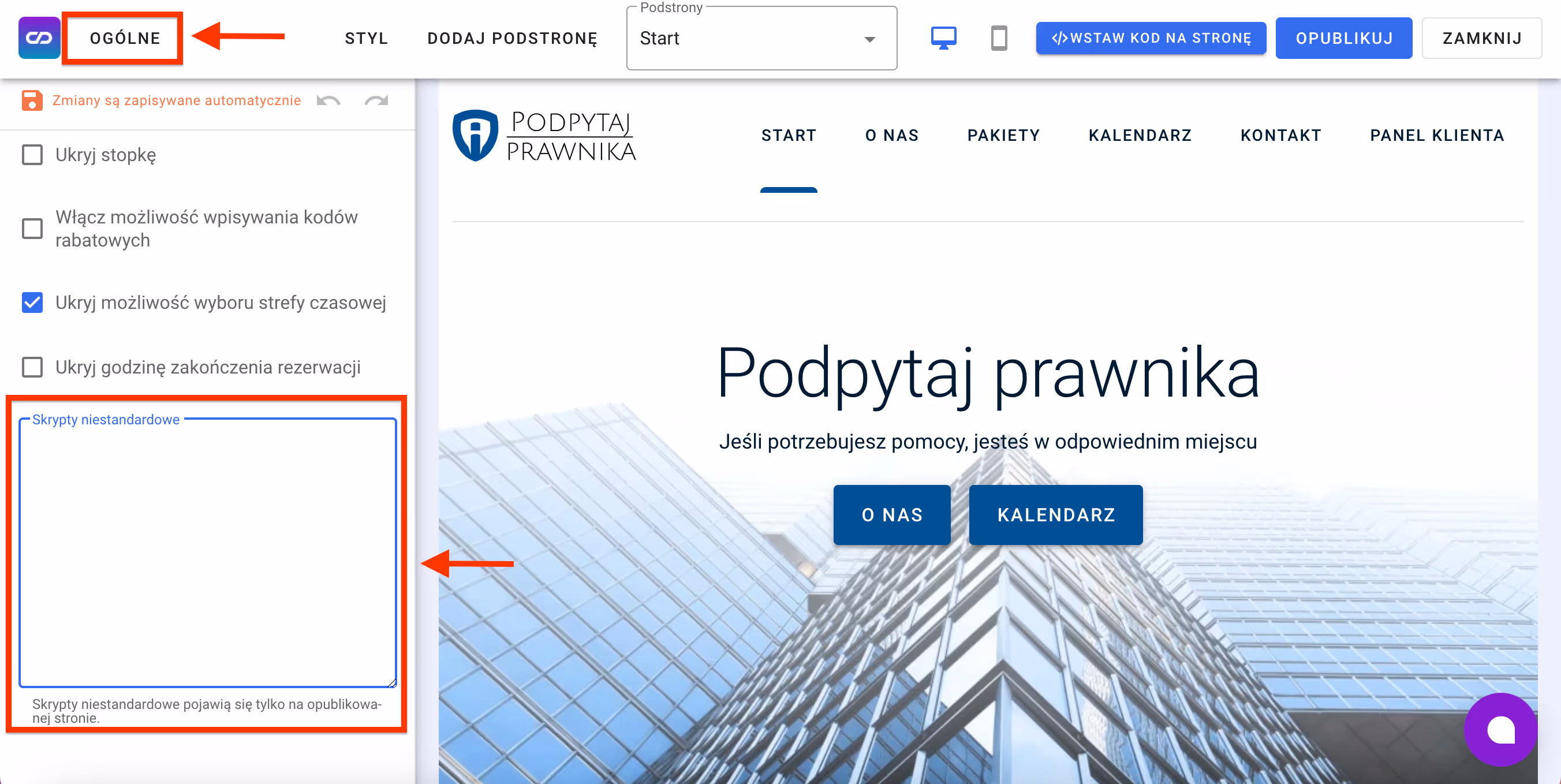 Skrypty niestandardowe.