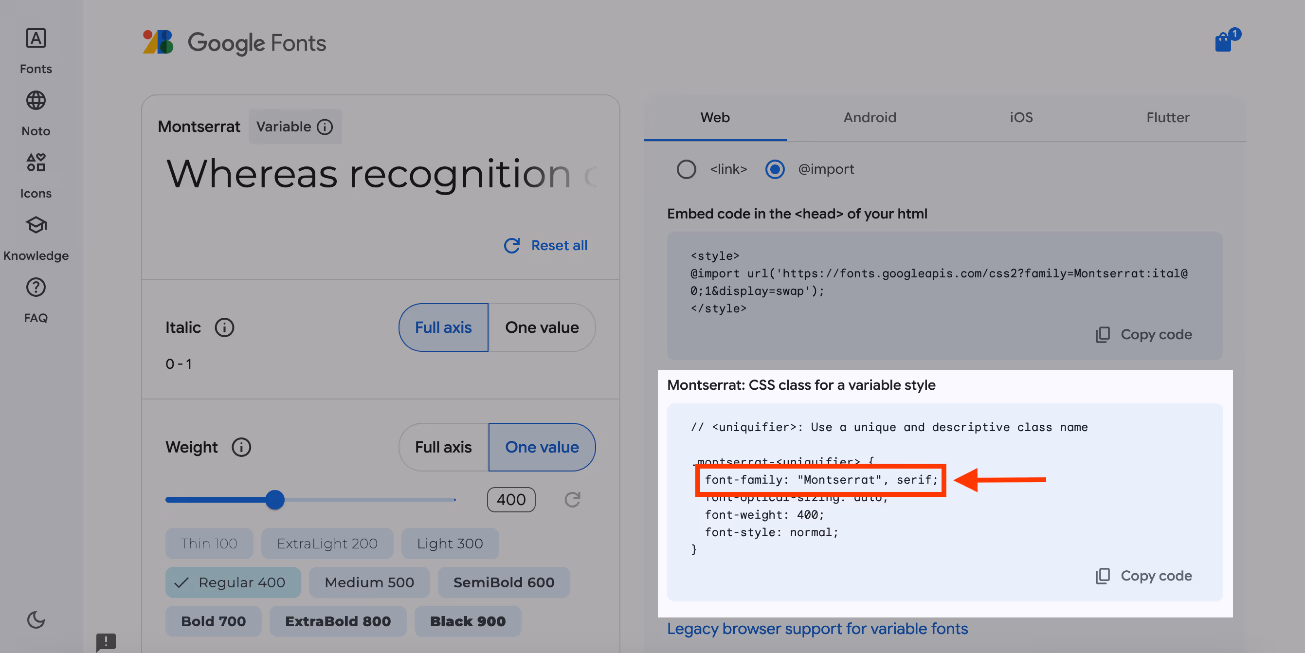 Dodatkowy fragment kodu do zmiany czcionki.