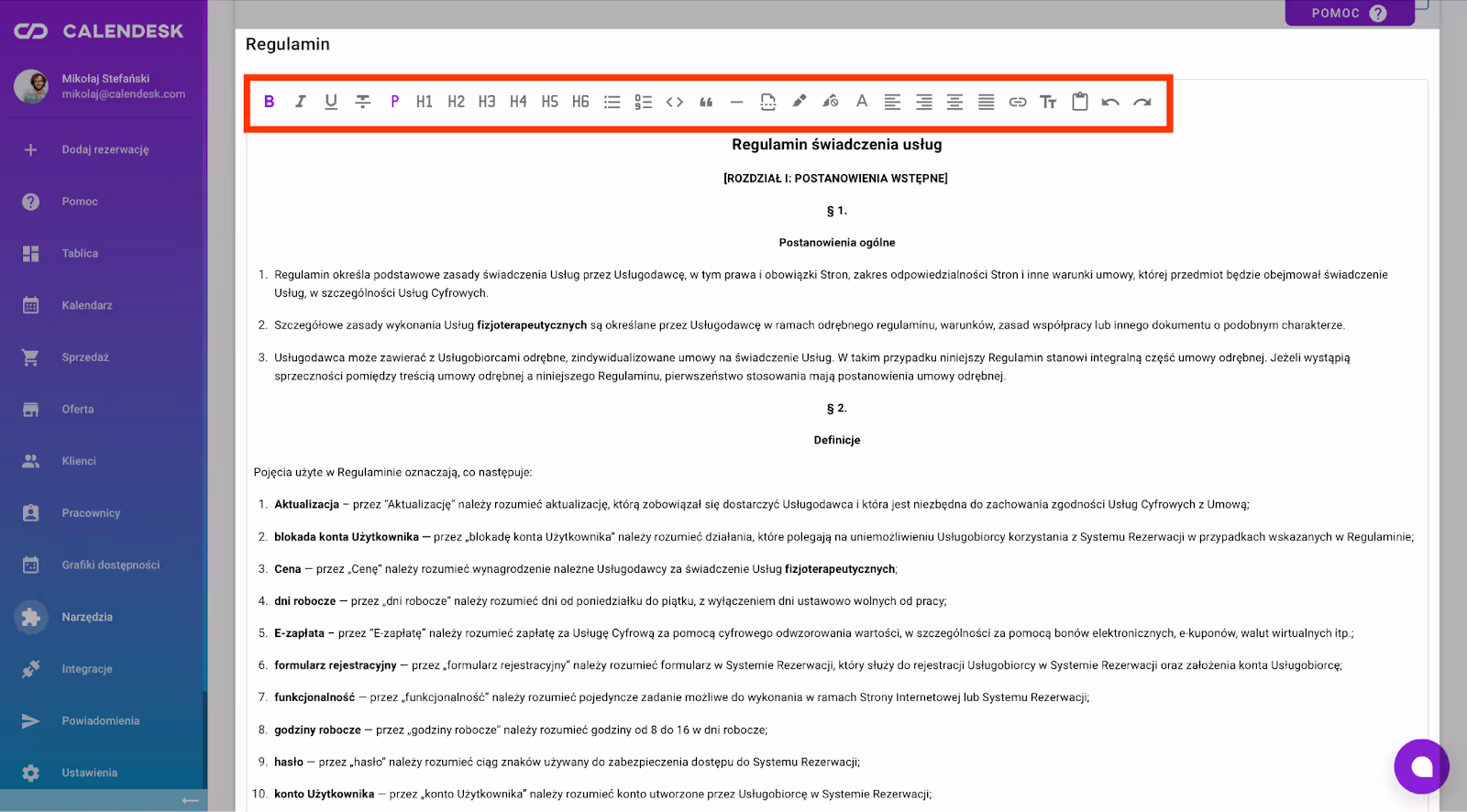 Modyfikowanie Regulaminu i Polityki prywatności. 