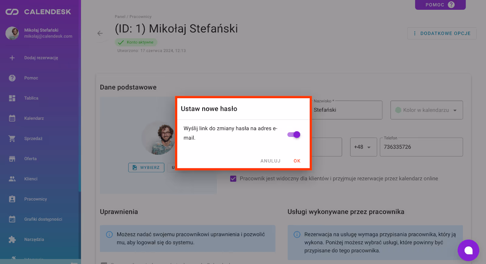 Wyślij link do zmiany hasła.
