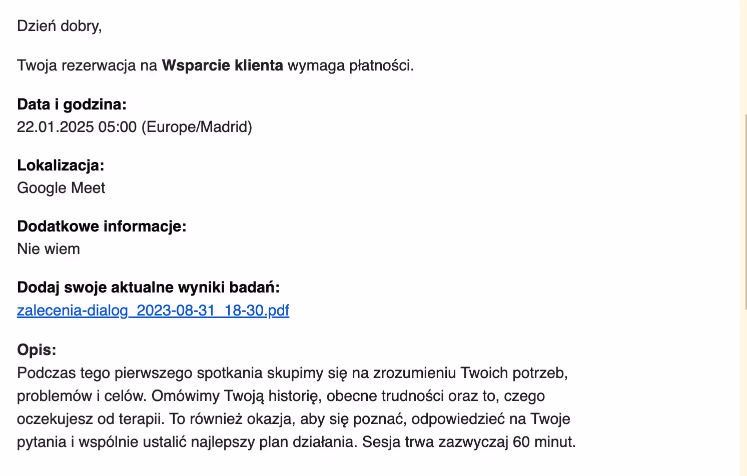 Link do pliku w powiadomieniu.